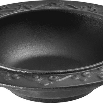 Lava 18 cm Siyah Döküm Oval Döner Sos Tabağı