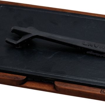 Lava 20x30 cm Siyah Ahşap ve Döküm Demir Hot Plate Servis Tahtası