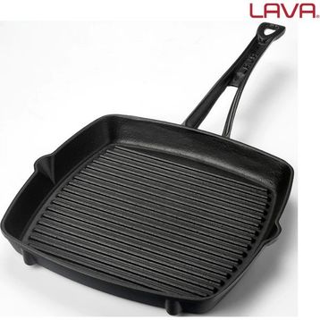 Lava 26x26 cm Kare Siyah Döküm Izgara Tava