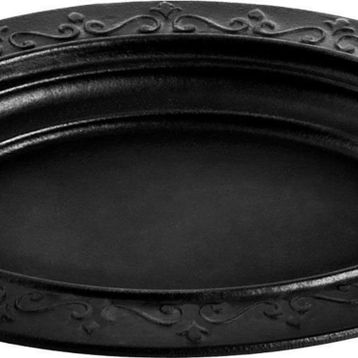 Lava 28x20 cm Siyah Döküm Oval Döner Kebap Tabağı