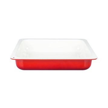 Lava 35x32 CM Kırmızı Döküm Dikdörtgen 2/3 Gastronomi Küvet