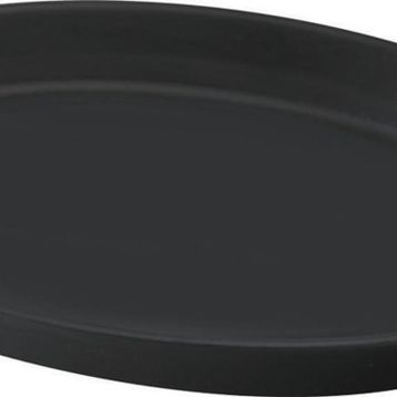 Lava Döküm Demir Yekpare Çift Kulplu 18x24 cm Siyah Döküm Oval Fajita Tabağı