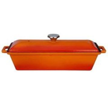Lava Döküm Ekmek Kabı Terrine 11x29 cm Turuncu