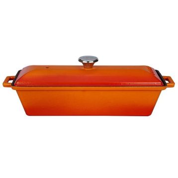 Lava Döküm Ekmek Kabı Terrine 11x29 cm Turuncu