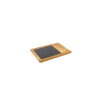 Lava Döküm Plakalı 25X35 cm Ahşap Servis Tabağı