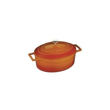 Lava Folk Kırmızı 25 cm Oval Döküm Demir Tencere