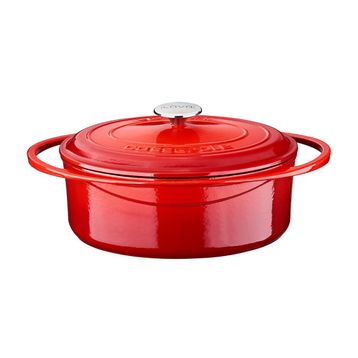 Lava Folk Kırmızı 25 cm Oval Döküm Demir Tencere