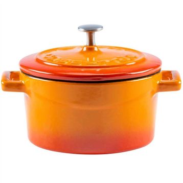 Lava Folk Turuncu Yuvarlak 10 cm Mini Döküm Demir Tencere