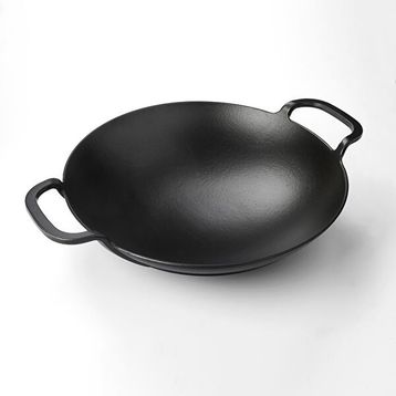 Lava LV ECO WOK 38 38 cm Metal Kulplu Siyah Döküm Wok Tava