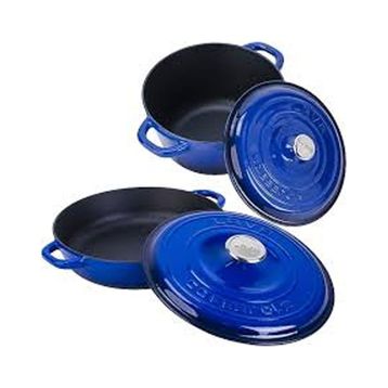 Lava LV S NHR 2X SET B 2x New Heritage Serisi Mavi Döküm Demir Tencere Tava Seti