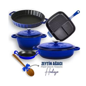 Lava LV S NHR 2X SET B 2x New Heritage Serisi Mavi Döküm Demir Tencere Tava Seti