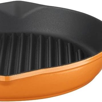 Lava Metal Spring Serisi Turuncu Yuvarlak 28 cm Mat Emaye Döküm Izgara Tavası