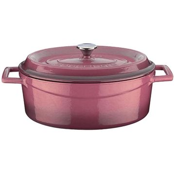 Lava Trendy Kapak Ölçü 23x29 cm Pembe Döküm Oval Tencere