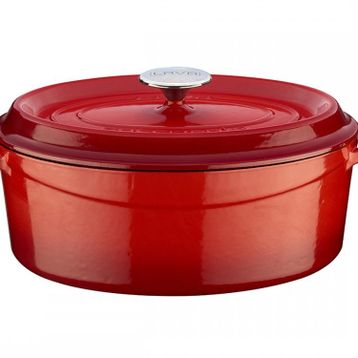 Lava Trendy Kapak Ölçü 23x29 cm Pembe Döküm Oval Tencere