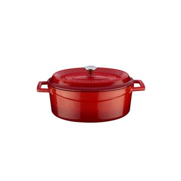 Lava Trendy Kapak Ölçü 23x29 cm Pembe Döküm Oval Tencere