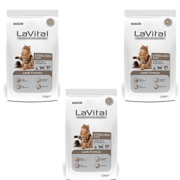 Lavital Premium Kuzulu 3x1.5 kg Kısır Kedi Maması