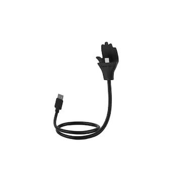 Lazy Bracket Metal Siyah Telefon Tutucu Micro USB Kablo