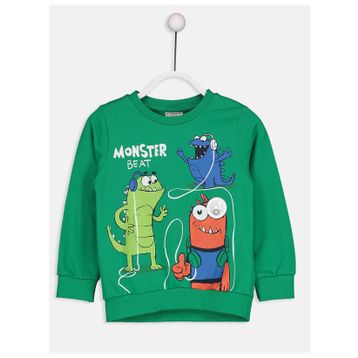 LC Waikiki 8W4007Z4 Erkek Çocuk Bisiklet Yaka Sweatshirt