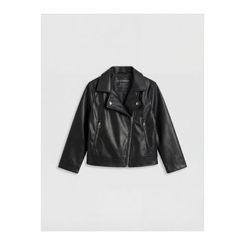 Lc Waikiki Timeless Clothing & Zamansız Seçimler Biker Roba Yaka Kız Çocuk Deri Görünümlü Ceket