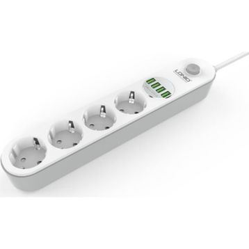 Ldnio 4'lü Priz Soketi ve 4'lü 3.4A USB Güç Düğmeli Şarj Cihazı