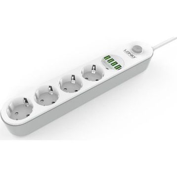 Ldnio 4'lü Priz Soketi ve 4'lü 3.4A USB Güç Düğmeli Şarj Cihazı