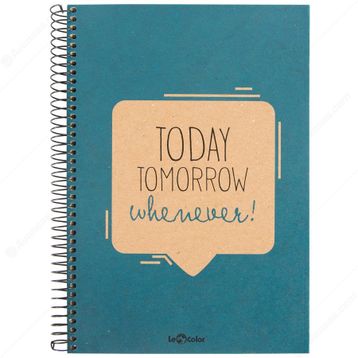 Le Color 2015075/3 Mavi 17x24 Eco Kraft Spiralli Düz Defter