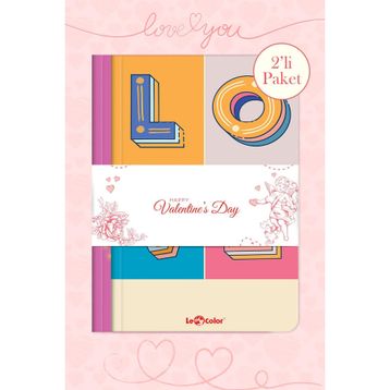 Le Color 2'li Aşk Sevgili Defter Seti