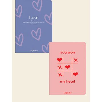 Le Color 2'li Kalp Sevgili Defter Seti