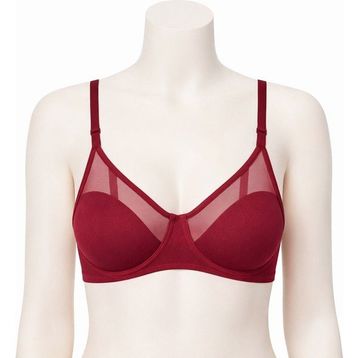 Le Jardin 9200 Toparlayıcı Tüllü Bordo İnce Soft Sütyen