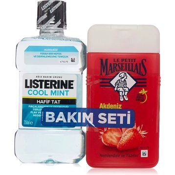 Le Petit Marseillais Akdeniz Çileği 250 ml Duş Jeli + Listerine 250 ml Cool Mint