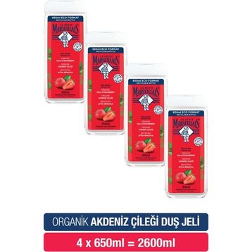 Le Petit Marseillais Akdeniz Çileği 4x650 ml Duş Jeli