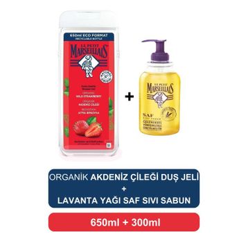 Le Petit Marseillais Akdeniz Çileği 650 ml Duş Jeli + Lavanta 300 ml Sıvı Sabun