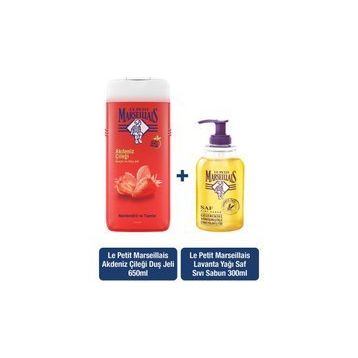 Le Petit Marseillais Akdeniz Çileği 650 ml Duş Jeli + Lavanta 300 ml Sıvı Sabun