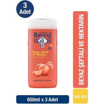 Le Petit Marseillais Beyaz Şeftali ve Nektarin 3x650 ml Duş jeli