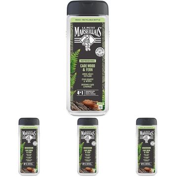 Le Petit Marseillais Men 4x400 ml Ardıç Ağacı ve Füjer Duş Jeli + Lif