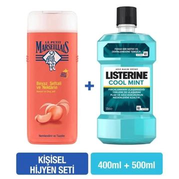 Le Petit Marseillais Şeftali 400 ml Duş Jeli + 500 ml Listerine Cool Mint