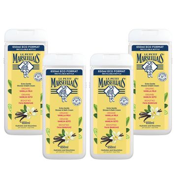 Le Petit Marseillais Vanilya Sütü 4x650 ml Duş Jeli
