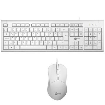 Lecoo CM101 Beyaz USB Kablolu Klavye Mouse Set