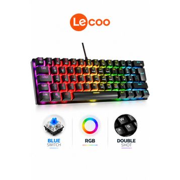 Lecoo GK601 RGB Blue Switch Mekanik Kablolu Siyah Gaming Klavye