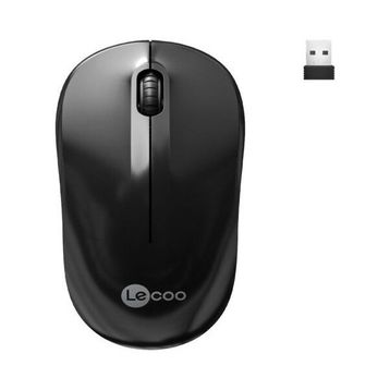 Lecoo WS206 Siyah Ergonomik Optik Kablosuz Mouse