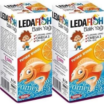 Ledapharma Ledafish Omega-3 Portakal Aromalı 2x150 ml Balık Yağı