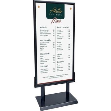 Ledbox Siyah 500x700 mm Işıklı Sac Tabanlı Kaldırım Reklam Panosu