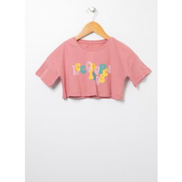 Lee Cooper 222LCG242002 Baskılı Koyu Somon Kız Çocuk T-shirt