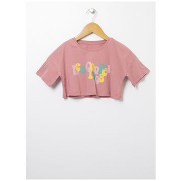 Lee Cooper 222LCG242002 Baskılı Koyu Somon Kız Çocuk T-shirt