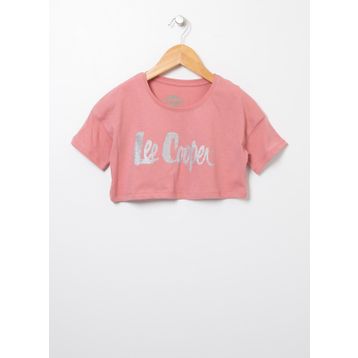 Lee Cooper 222LCG242006 Baskılı Koyu Somon Kız Çocuk T-shirt