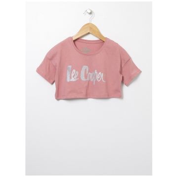 Lee Cooper 222LCG242006 Baskılı Koyu Somon Kız Çocuk T-shirt