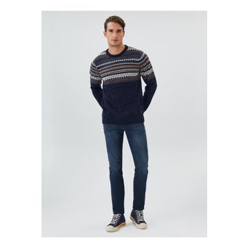 Lee Cooper 231 LCM 241003 O Yaka Jakarlı Lacivert Erkek Kazak