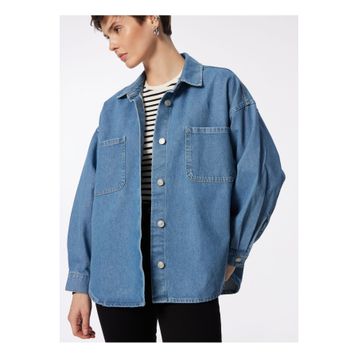 Lee Cooper 242 LCF 131001 Açık Lacivert Denim Kadın Ceket