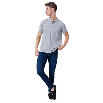 Lee Cooper Big Twins Gri Melanj Polo Yaka Erkek T-shirt