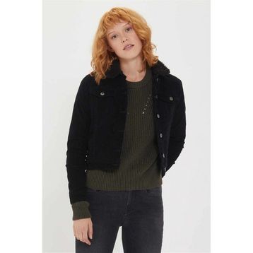 Lee Cooper Freda Nd 2 Kürklü Siyah Kadın Kadife Ceket